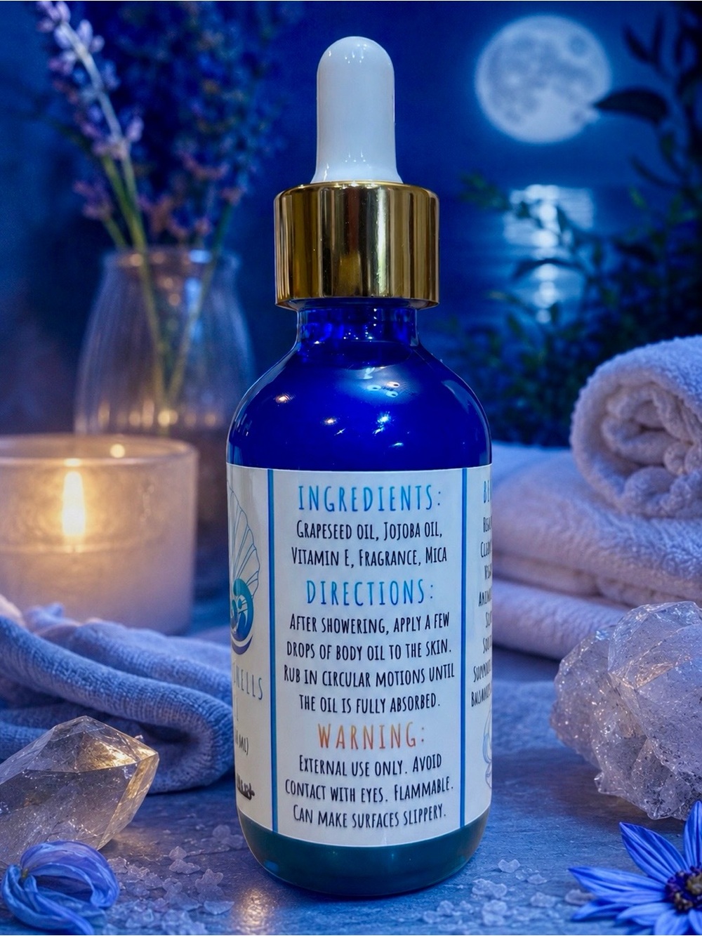 Hand Crafted “Moonstone Mist” Scented Body Oil by Sky & Seashells Skincare - Picture 2 of 4